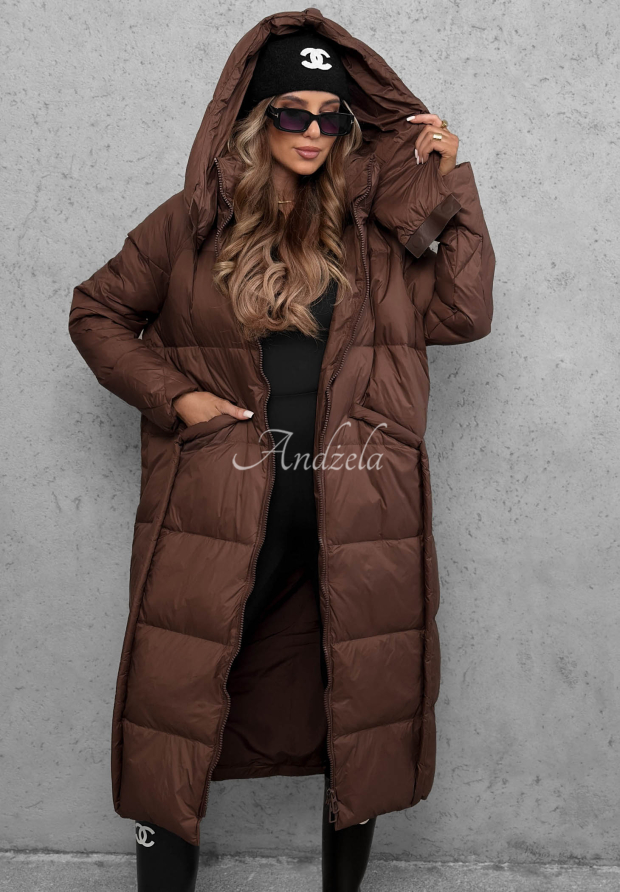 Geacă lungă din puf cu glugă Want Winter