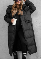 Długa puchowa Geacă z kapturem Want Winter negru