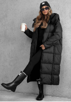 Długa puchowa Geacă z kapturem Want Winter negru