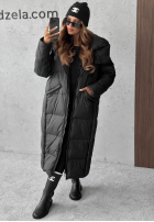 Długa puchowa Geacă z kapturem Want Winter negru