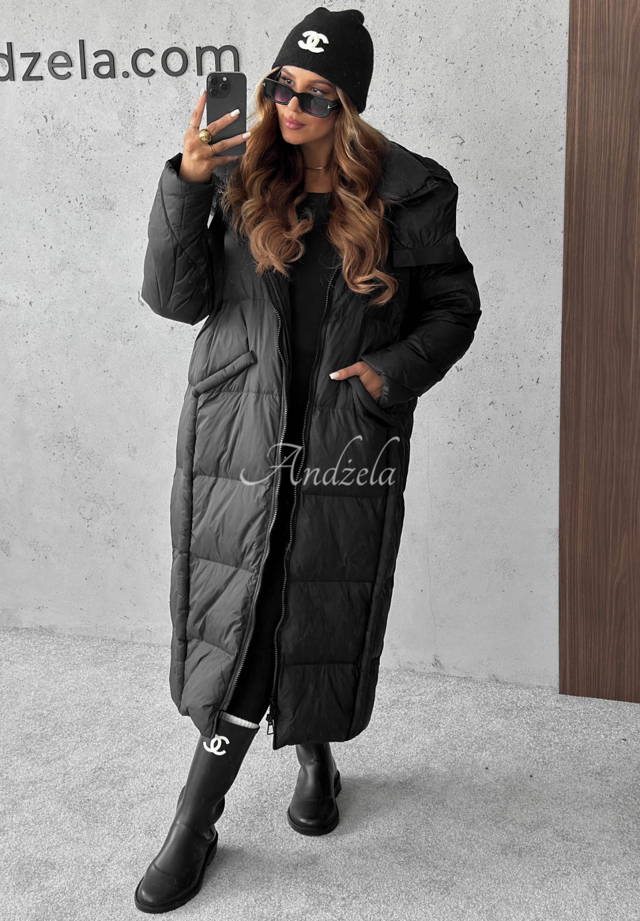 Geacă lungă din puf cu glugă Want Winter