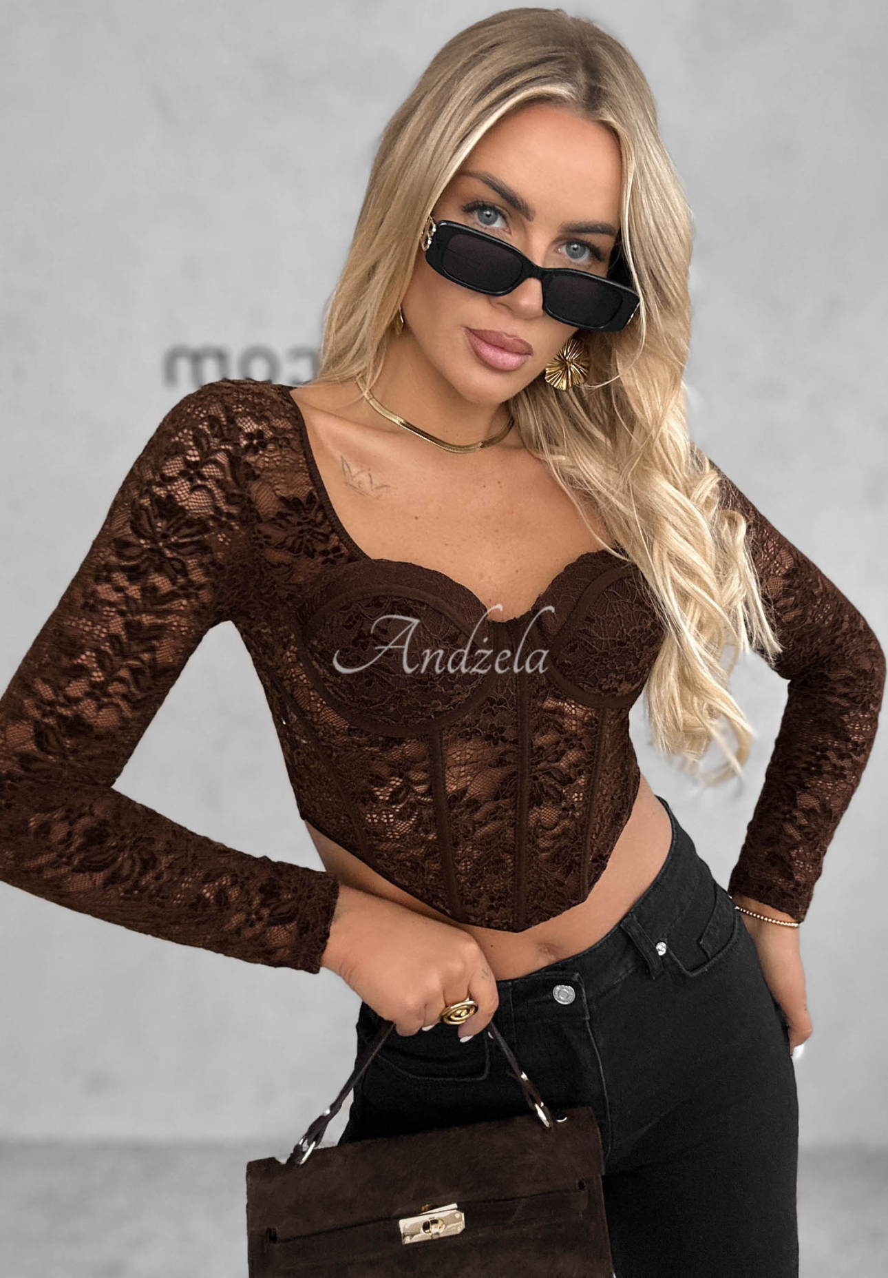 Top                   corset scurt din dantelă Last Dance