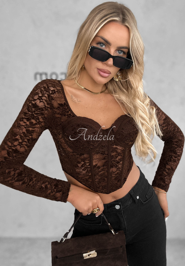 Top                   corset scurt din dantelă Last Dance