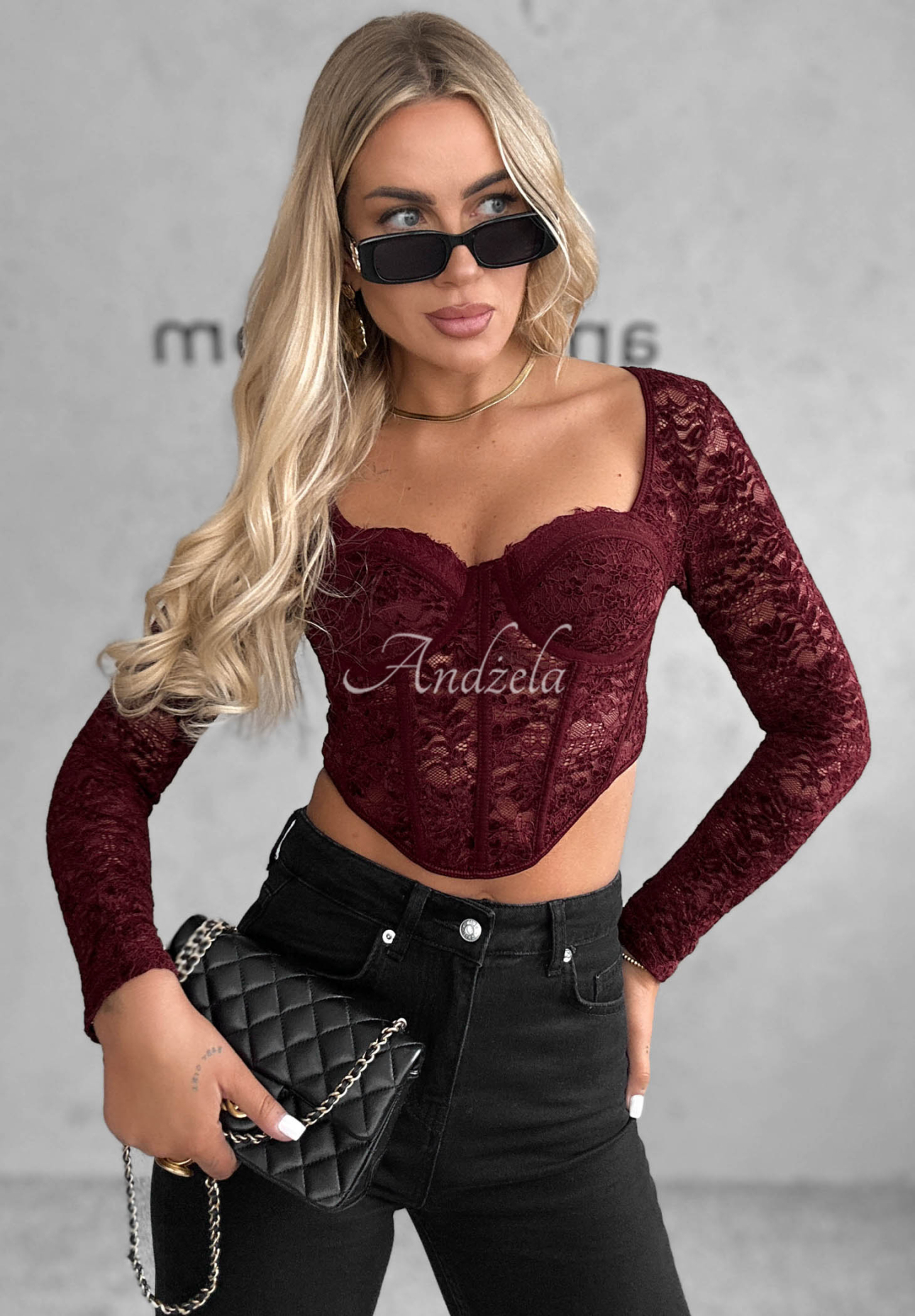 Top                 corset scurt din dantelă Last Dance