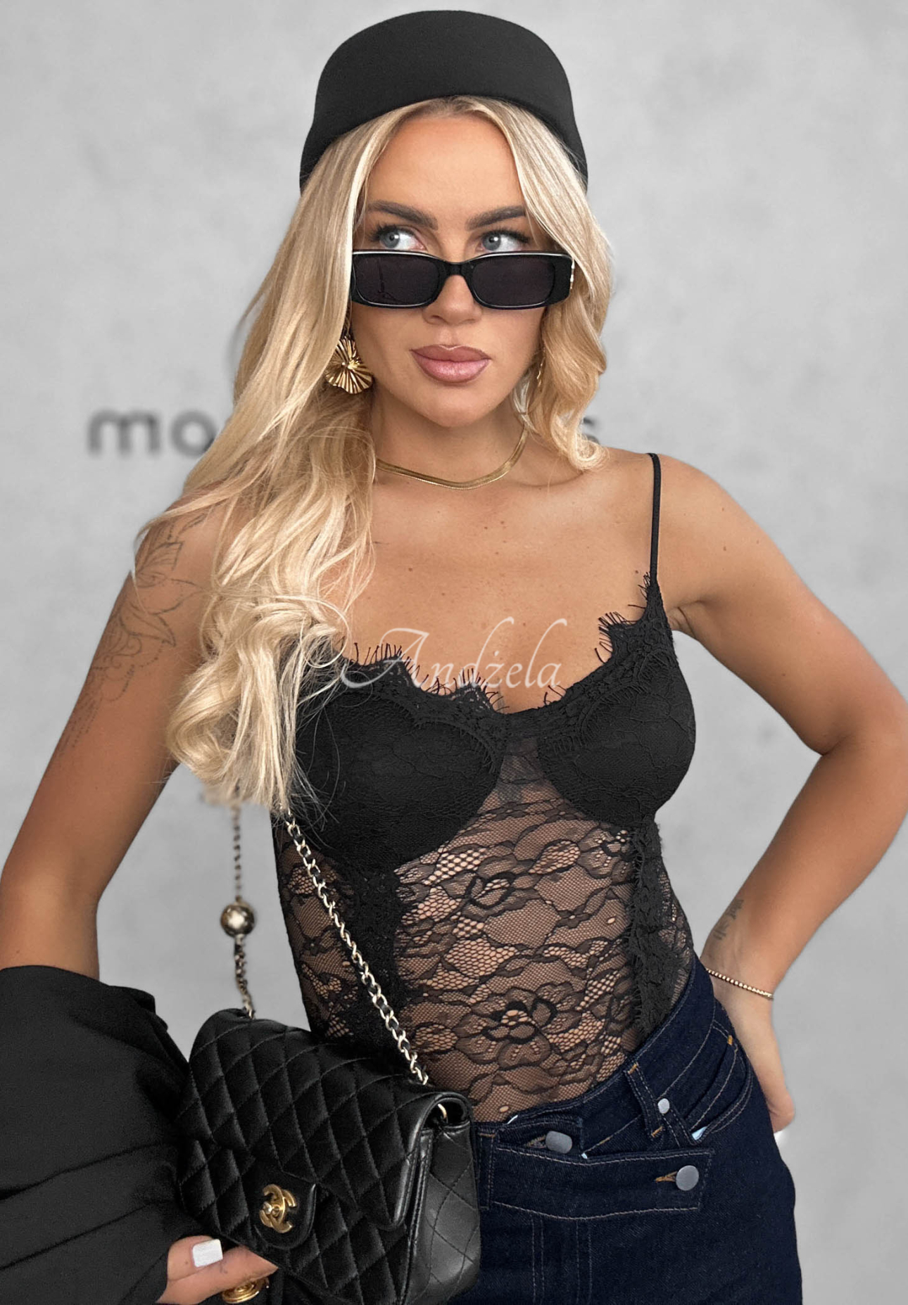 Body din dantelă cu bretele Bad Romance