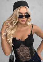 Koronkowe body na ramiączkach Bad Romance negre