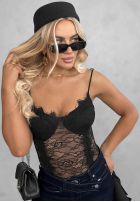 Koronkowe body na ramiączkach Bad Romance negre