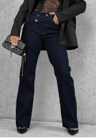 Pantaloni din denim straight Bad Babe bluemarin