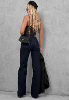 Pantaloni din denim straight Bad Babe bluemarin