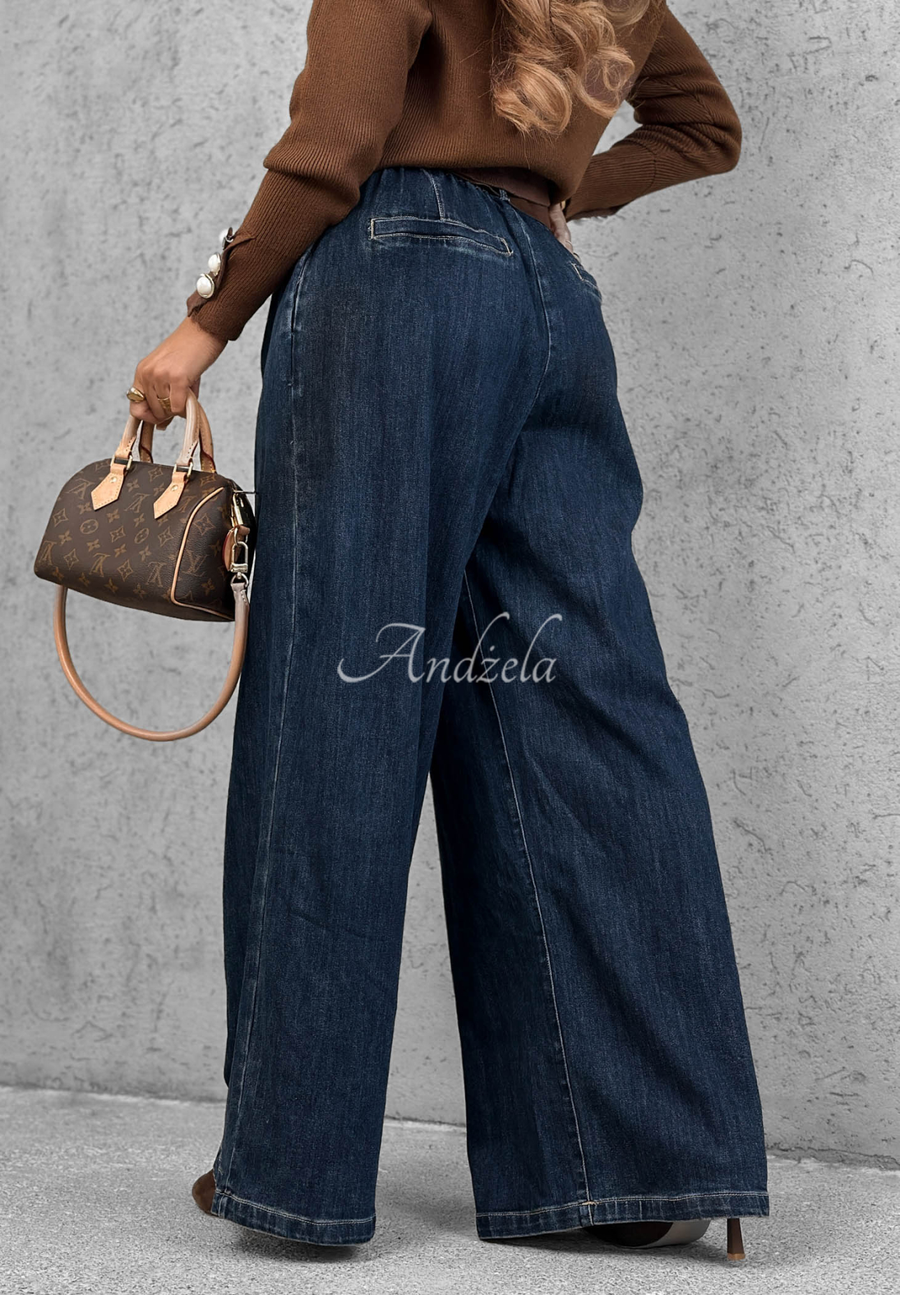 Blugi wide leg cu curea Amber Chapter