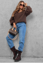 Pantaloni din denim banana Quiet Days albastre