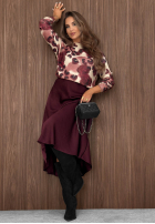 Miękki Pulover cu model tip panteră Wilder Fall burgundowy