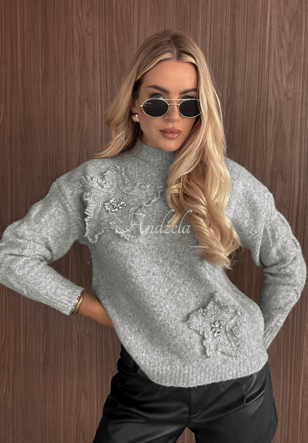 Pulover moale din v&acirc;scoză cu cristale Crystal Sky