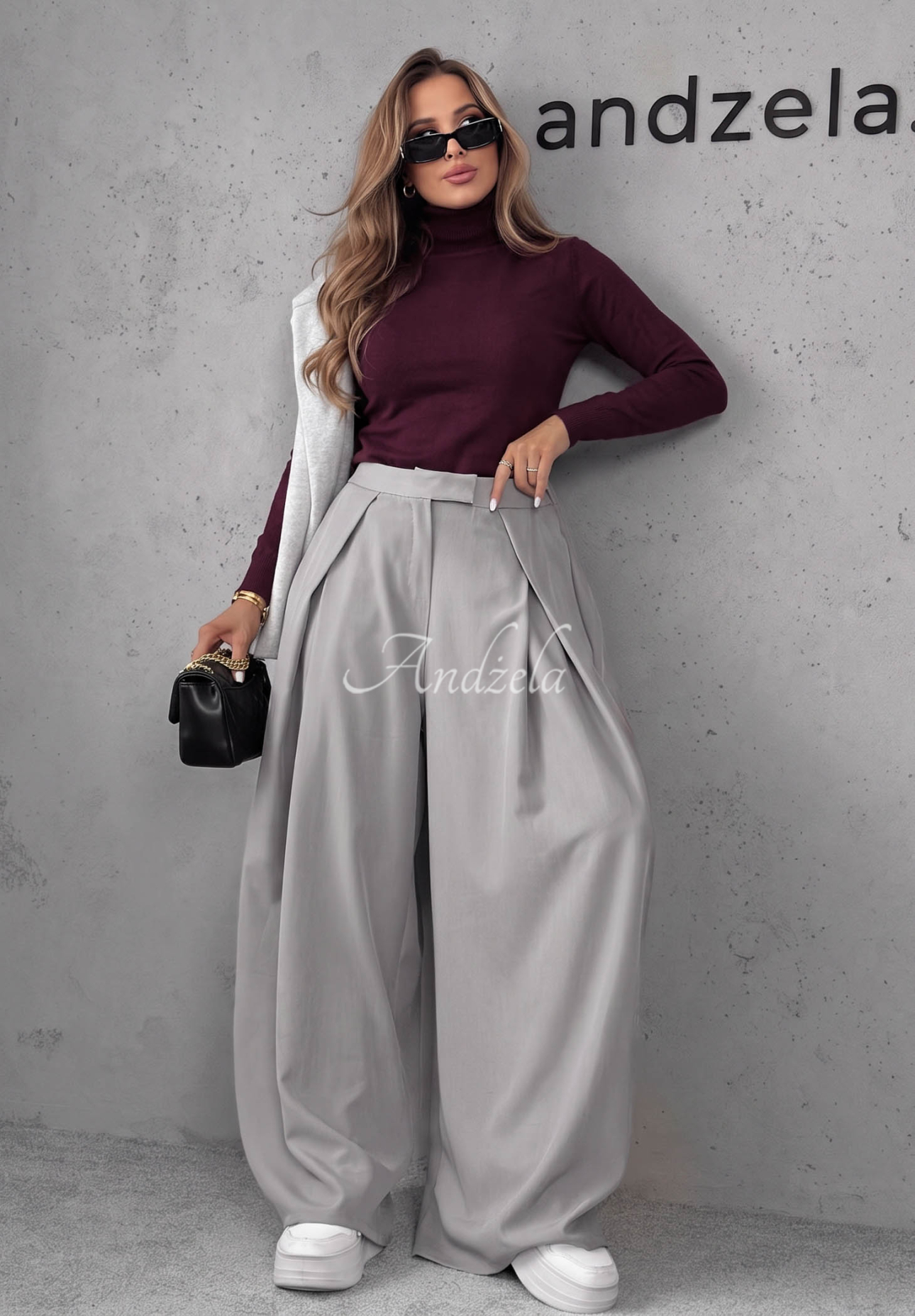 Pulover mulat cu guler rol Solange