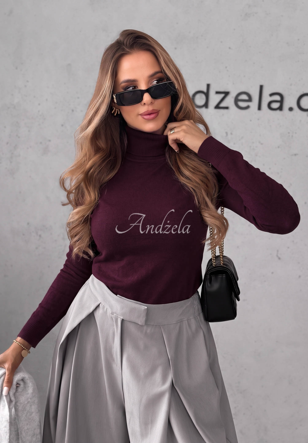 Pulover mulat cu guler rol Solange