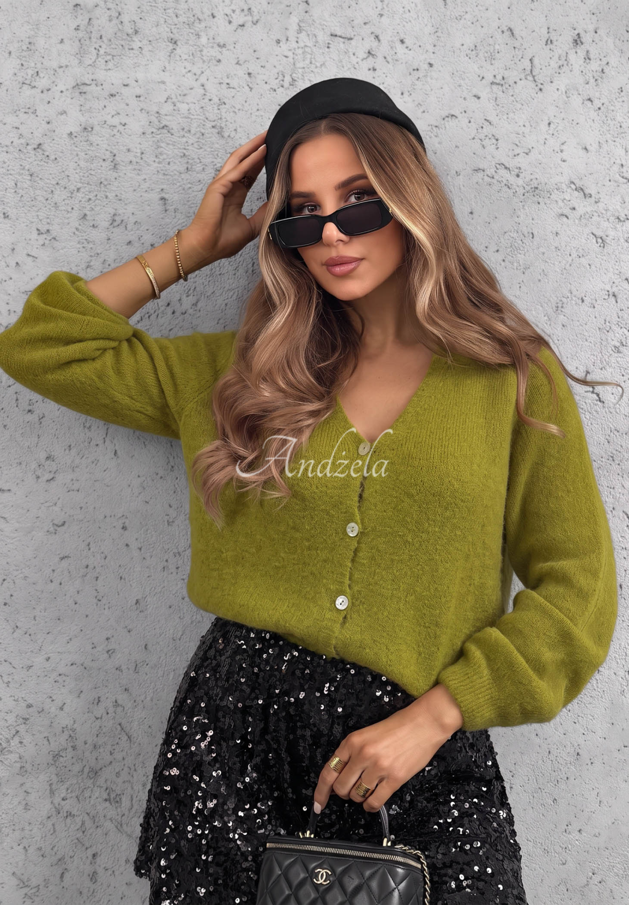 Cardigan scurt cu baby alpaca și lână Soft Fluff