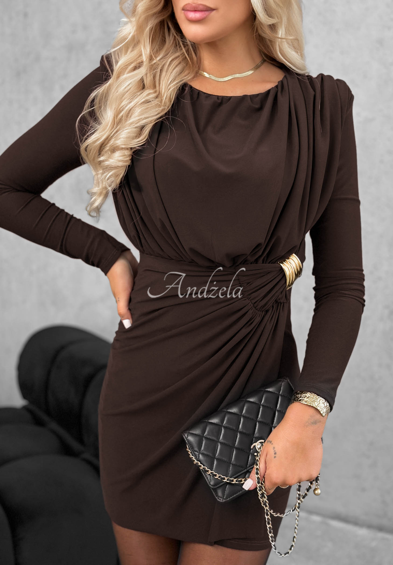 Rochie mini mulată, cu încrețituri decorative Elegant Miss