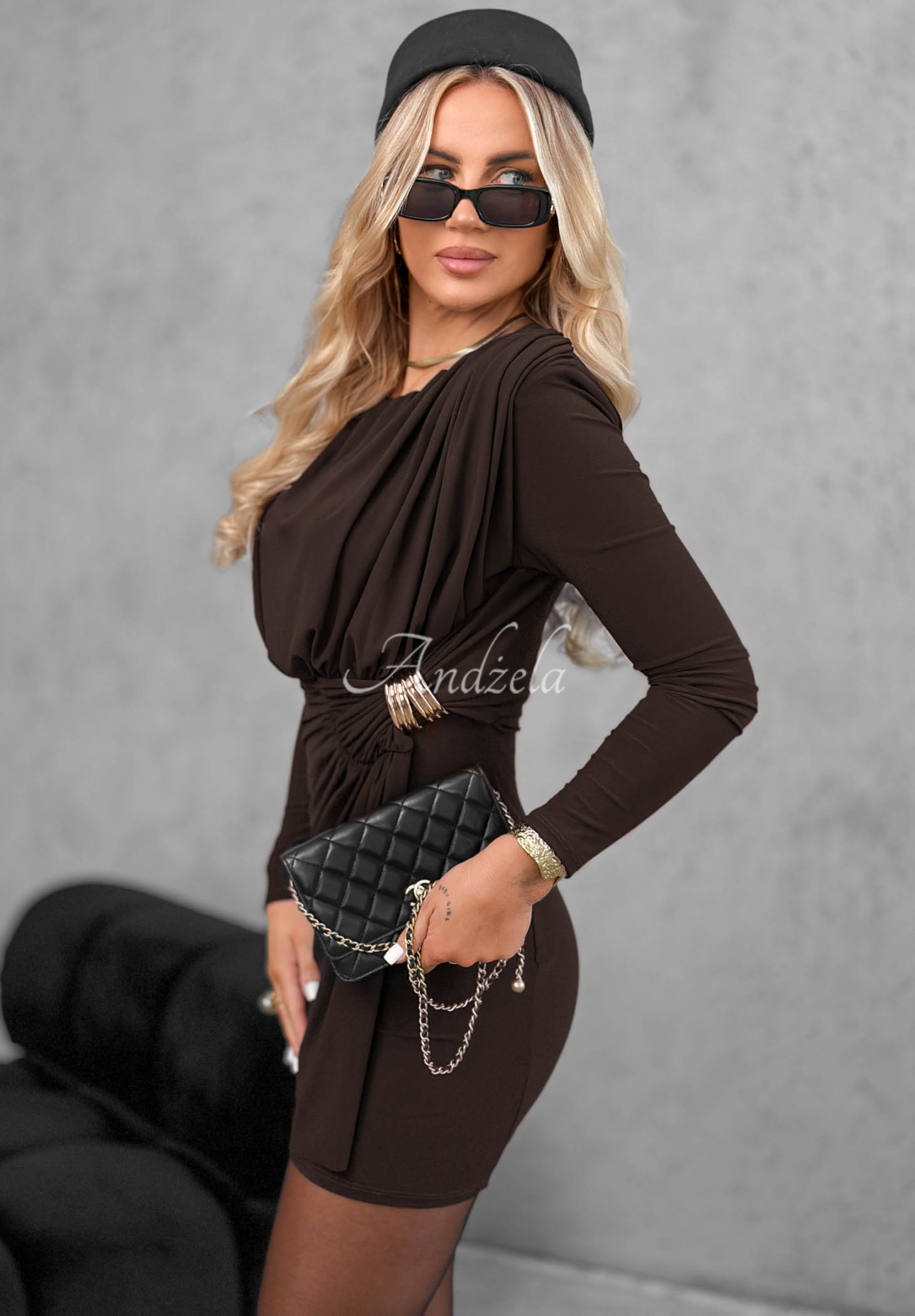 Rochie mini mulată, cu încrețituri decorative Elegant Miss