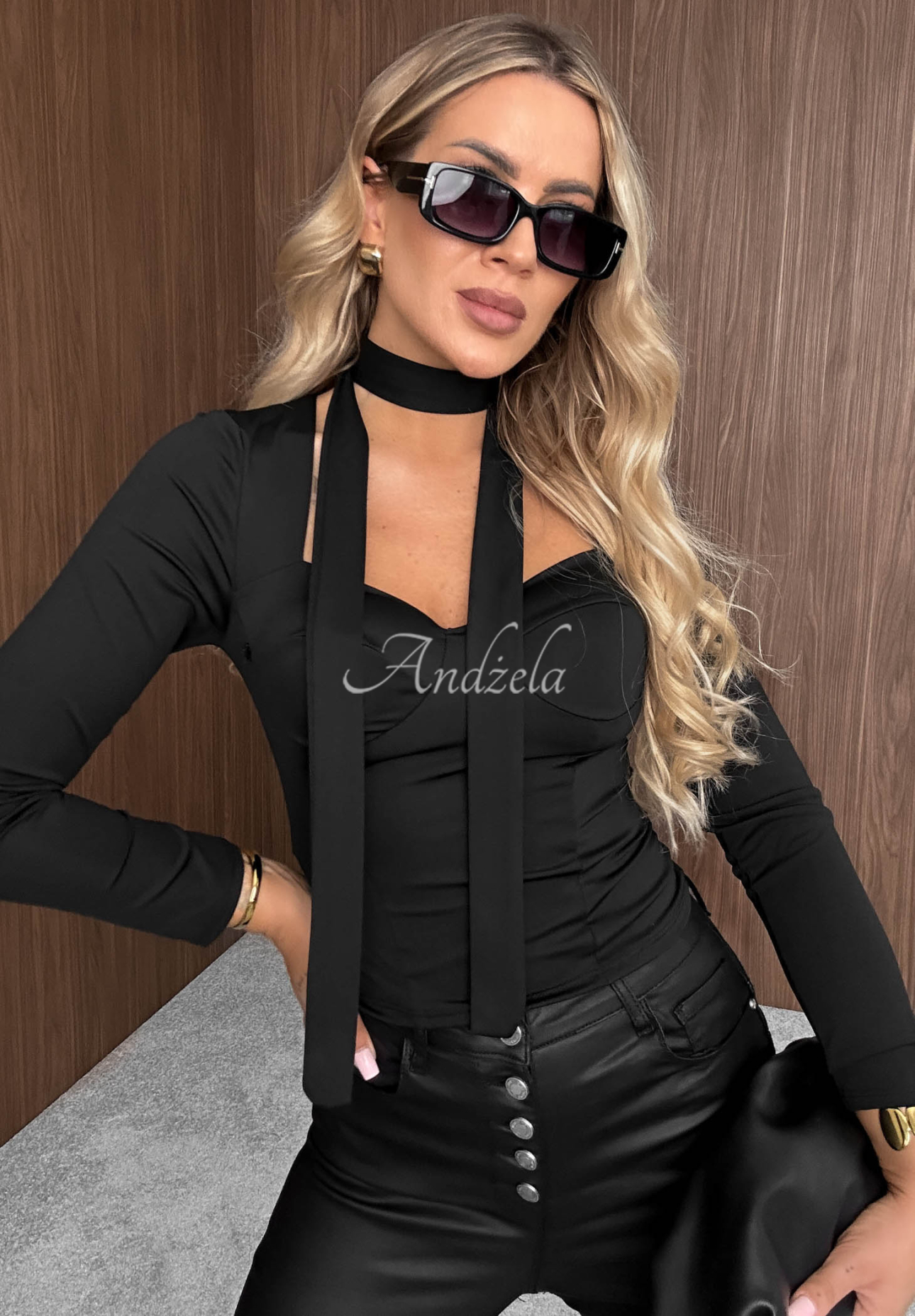 Bluză corset cu mâneci lungi și choker Sweet Sinner
