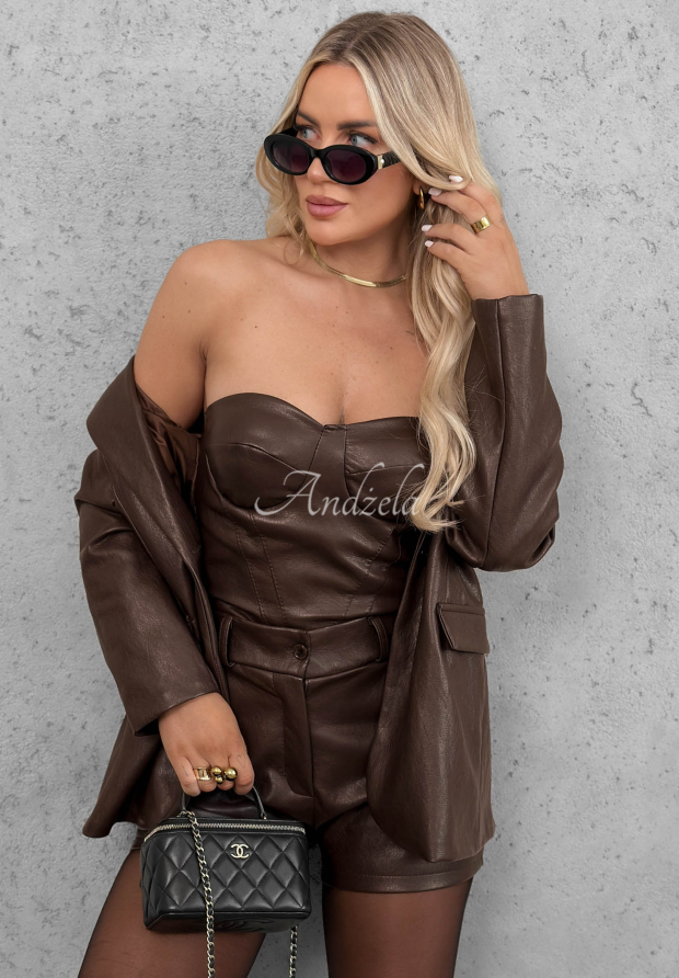 Top     corset scurt din piele Dangerous Darling