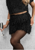 Fustă mini z piórkami Dangerous Charm negru