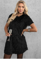 Rochie mini z piórkami Dangerous Charm negru