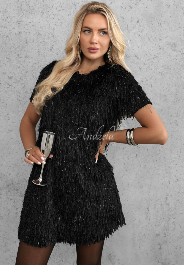 Rochie mini cu pene Dangerous Charm