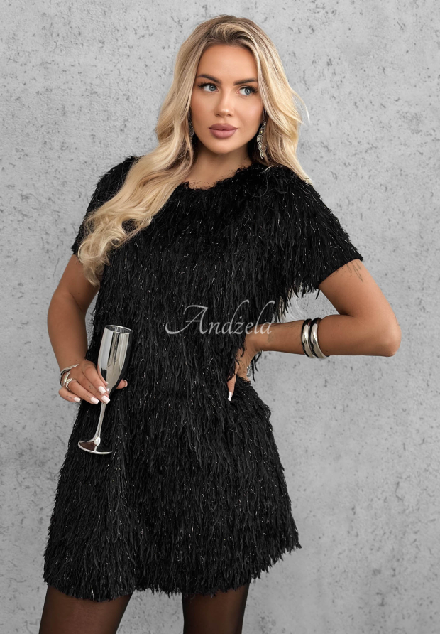 Rochie mini cu pene Dangerous Charm