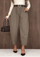 din material textil Pantaloni z paskiem Autumn Air bej
