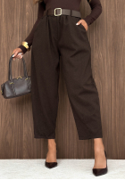 din material textil Pantaloni z paskiem Autumn Air bej