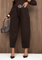 din material textil Pantaloni z paskiem Autumn Air bej