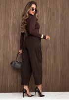 din material textil Pantaloni z paskiem Autumn Air bej
