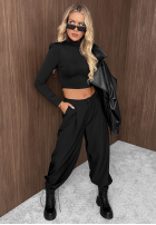 Scurtă Bluză longsleeve Sassy Muse negru