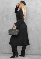 Wiskozowa Rochie midi longsleeve dzwonek Lovely Day ciocolatie