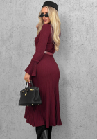 Wiskozowa Rochie midi longsleeve dzwonek Lovely Day ciocolatie