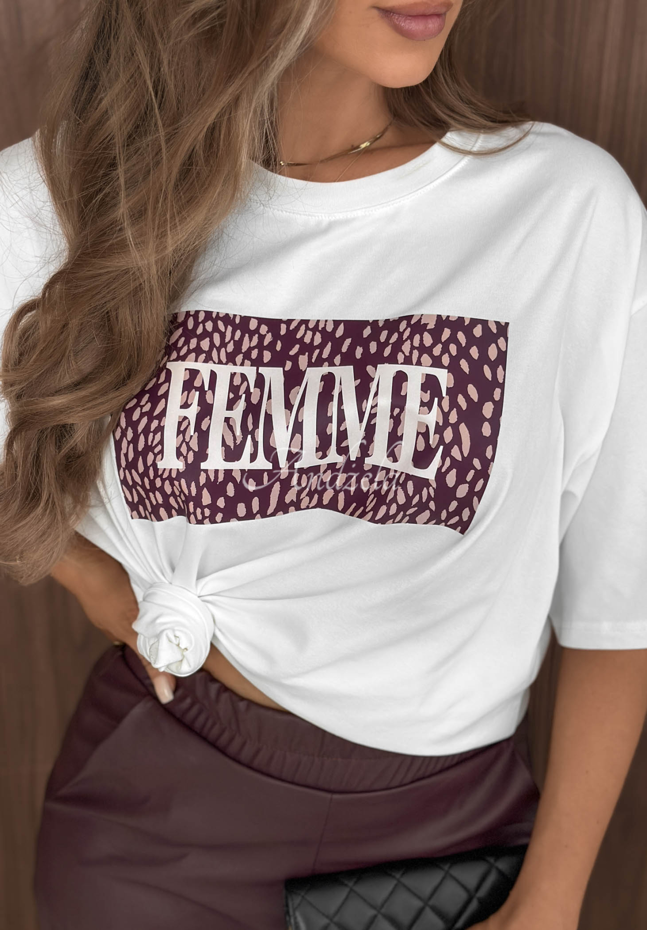 Tricou din bumbac cu imprimeu Femme
