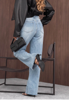 Pantaloni din denim wide leg Daily Blues albastru deschis