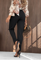 Eleganckie spodnie Pantaloni de tip țigaretă z guzikami Gentle Elegance burgundowe
