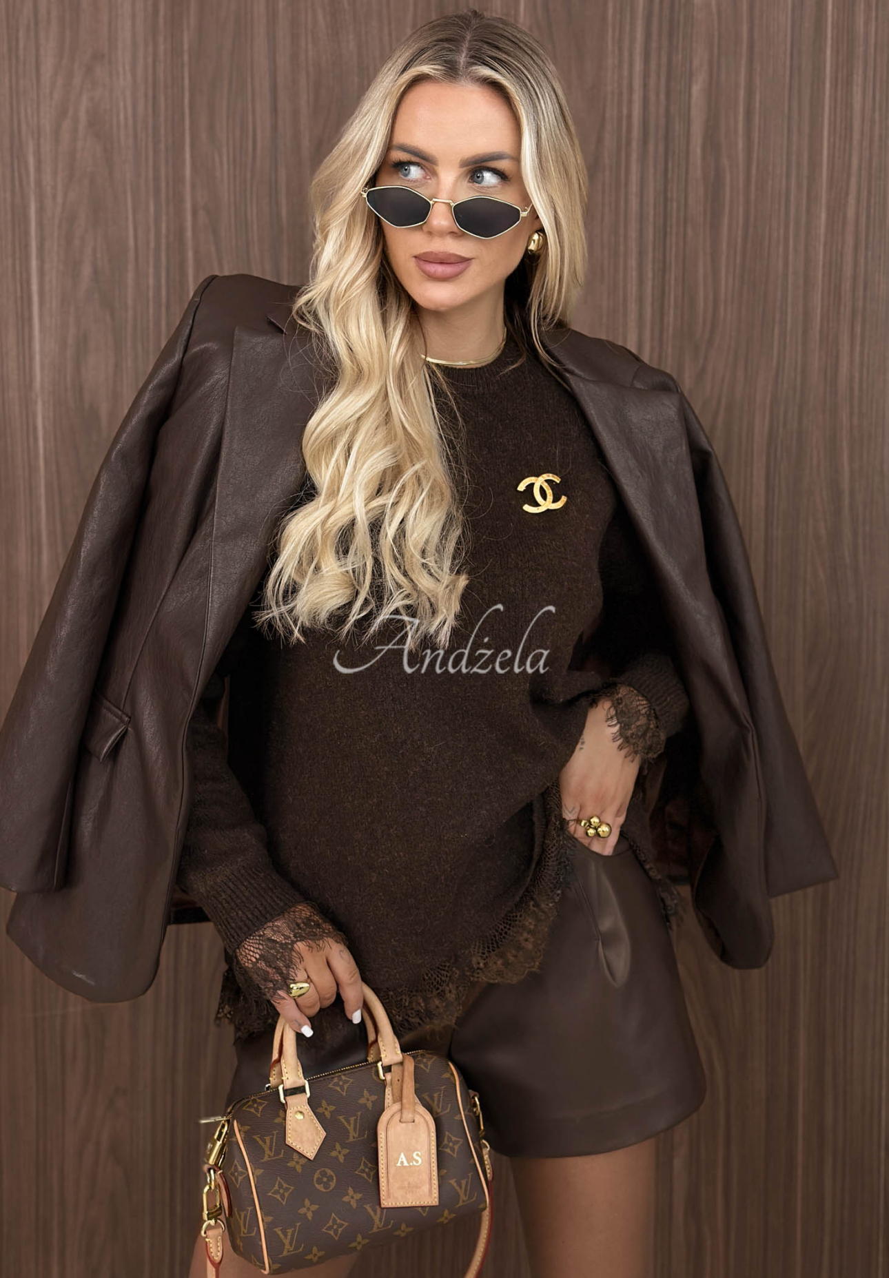 Pulover oversize cu lână și dantelă Cozy Softness