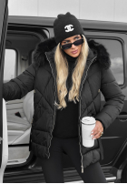 Długa pikowana Geacă z futerkiem Snow Babe bej