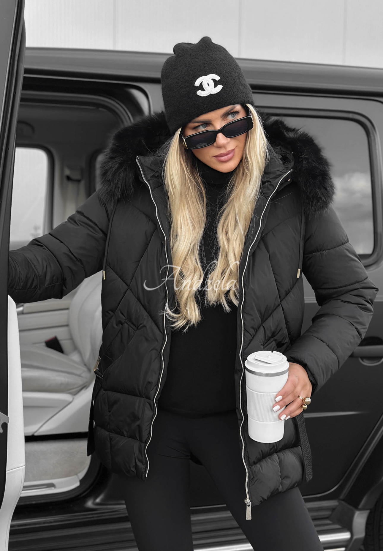 Geacă matlasată cu blăniță Snow Babe