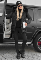 Długa pikowana Geacă z futerkiem Snow Babe bej
