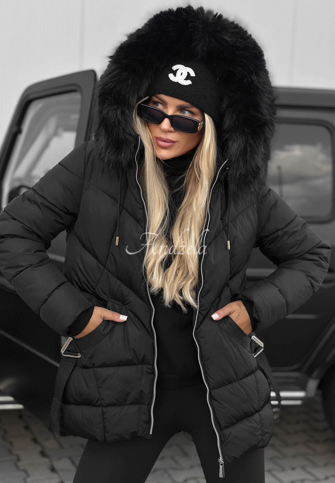 Geacă matlasată cu blăniță Snow Babe