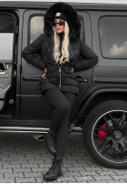 Długa pikowana Geacă z futerkiem Snow Babe bej