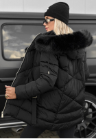 Długa pikowana Geacă z futerkiem Snow Babe bej
