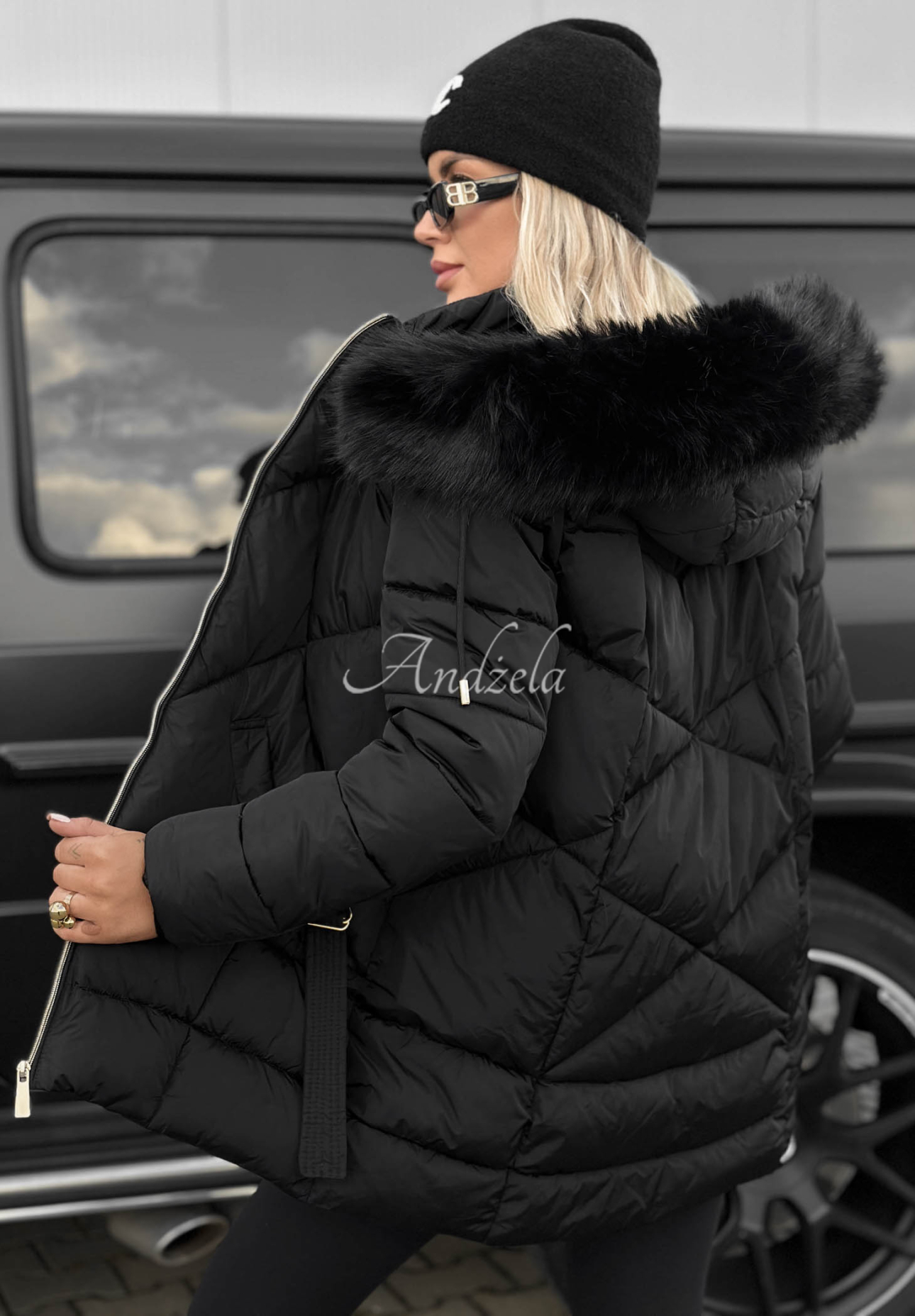 Geacă matlasată cu blăniță Snow Babe