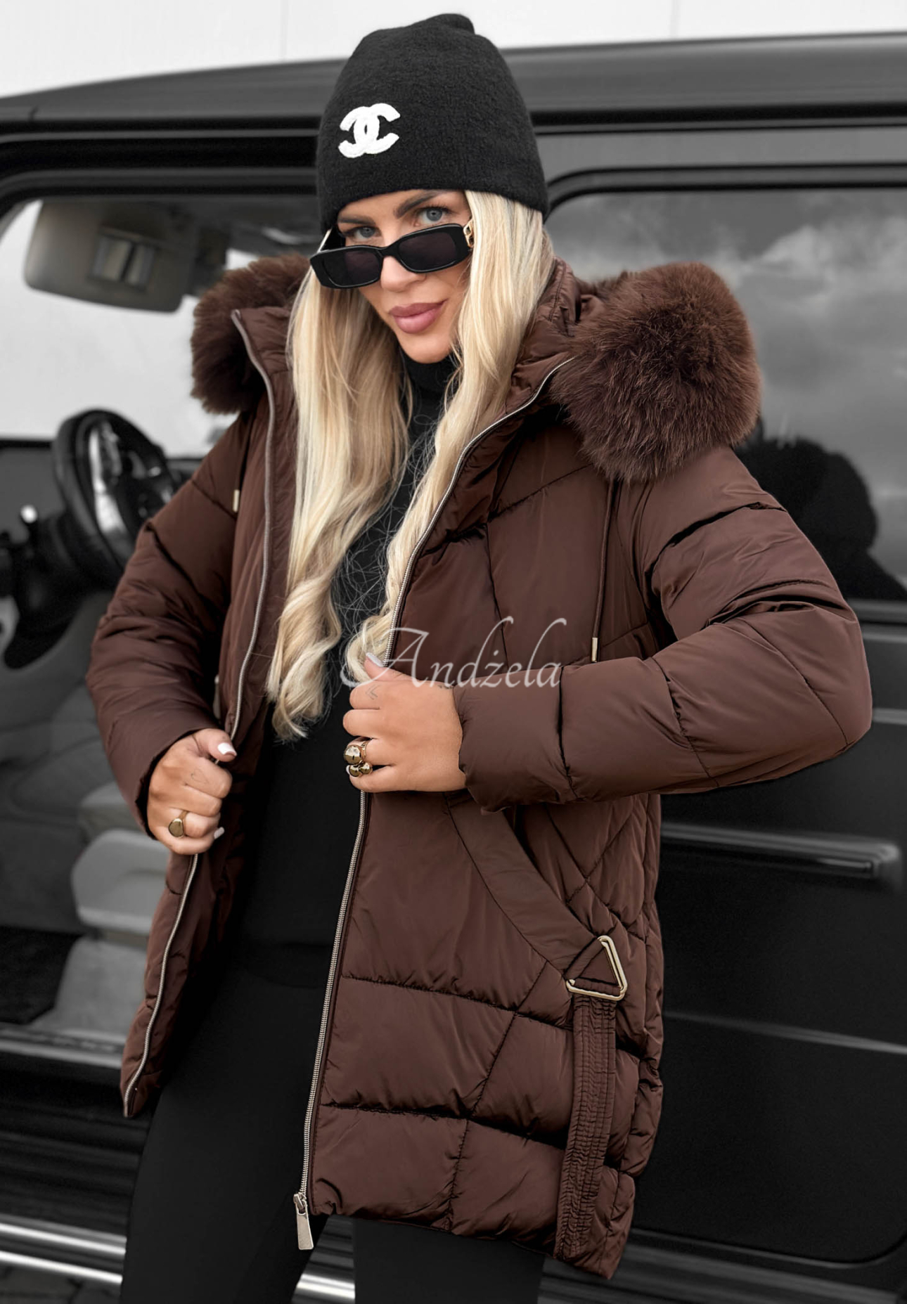 Geacă matlasată cu blăniță Snow Babe