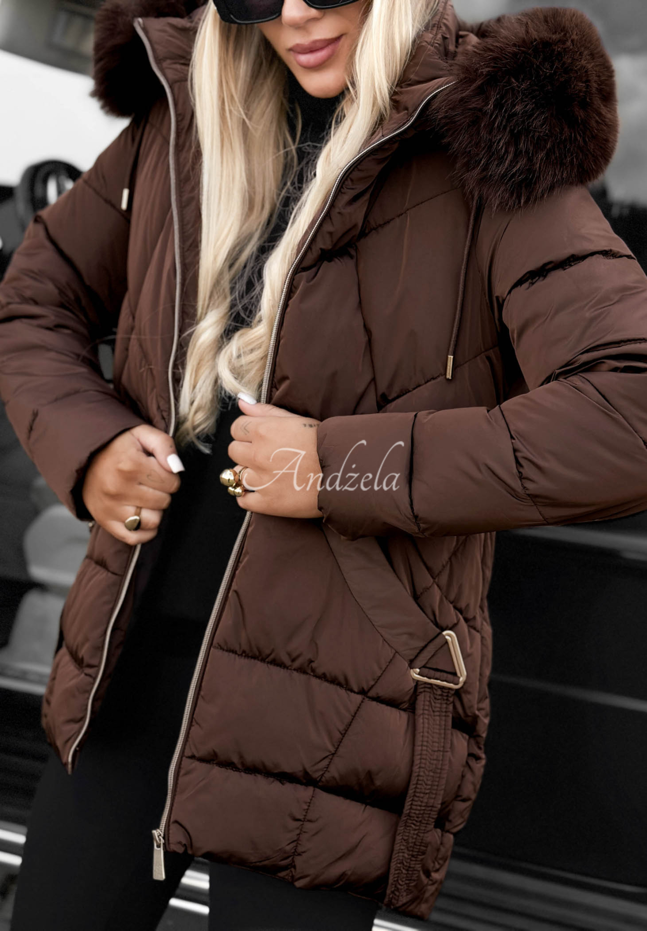 Geacă matlasată cu blăniță Snow Babe
