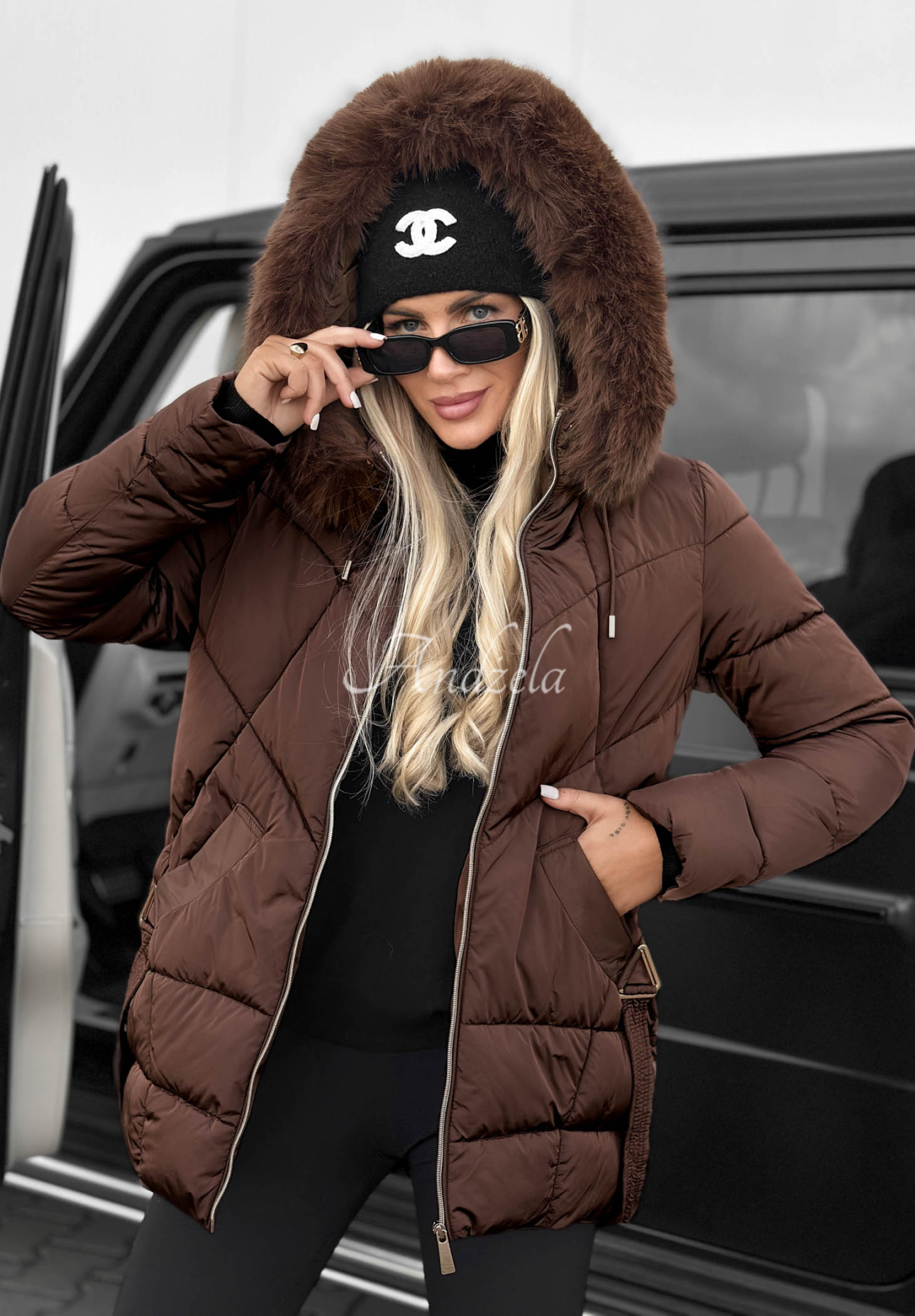 Geacă matlasată cu blăniță Snow Babe