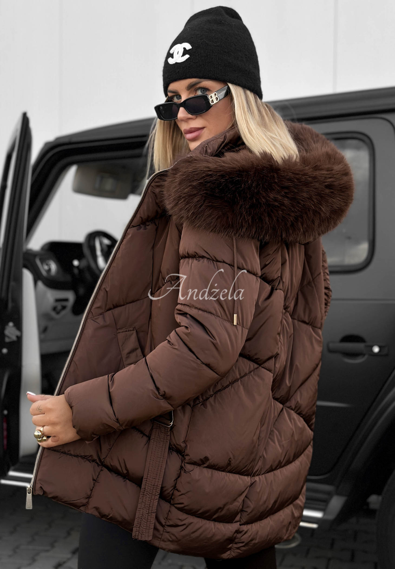 Geacă matlasată cu blăniță Snow Babe